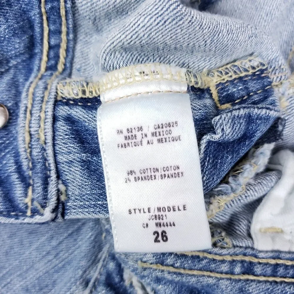 Vintage Guess above knee blue cuffed jean shorts S
